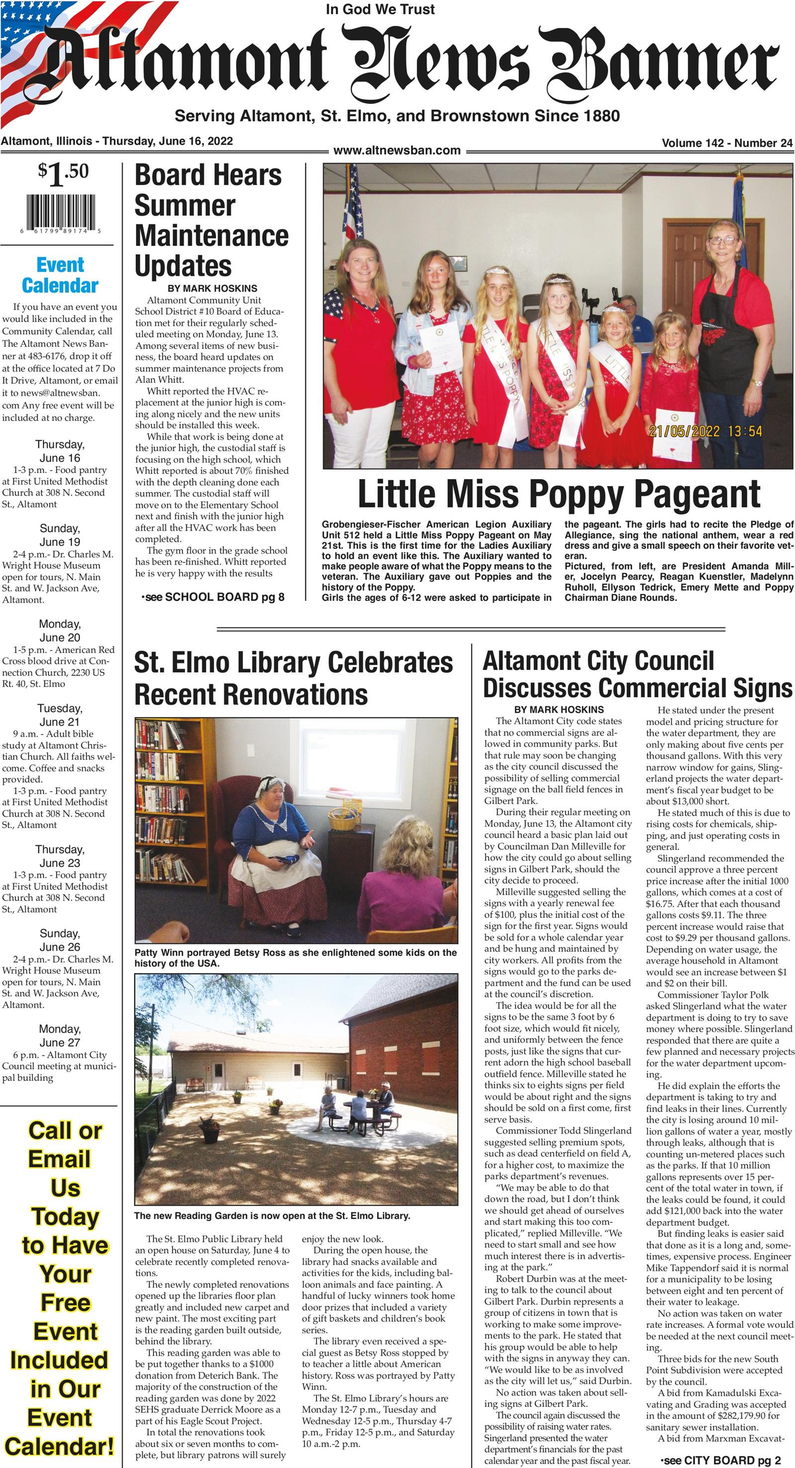 Altamont News Banner - June 16, 2022